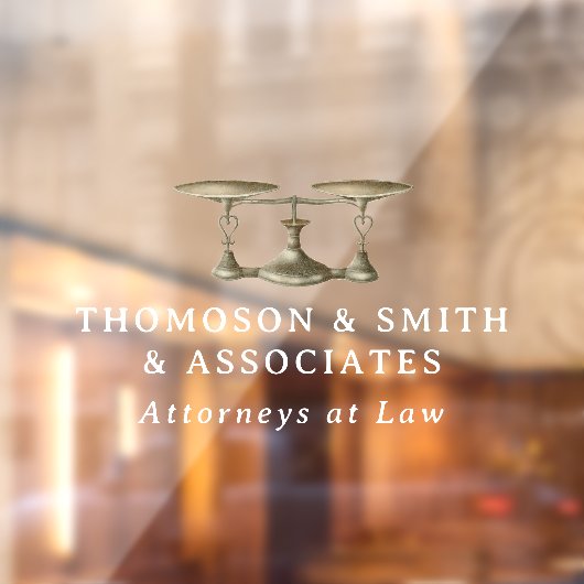 Rechtsanwaltsbüro Name White Letters Fensteraufkleber (Blatt 2)