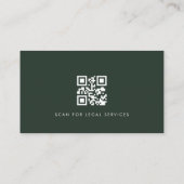 Rechtsanwaltsfoto-QR-Code Grün Visitenkarte (Rückseite)