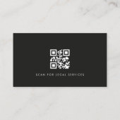 Rechtsanwaltsfoto-QR-Code Schwarz Visitenkarte (Rückseite)