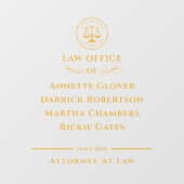Rechtsanwaltsgeschäft | Law Office Black Gold Fensteraufkleber (Blatt)