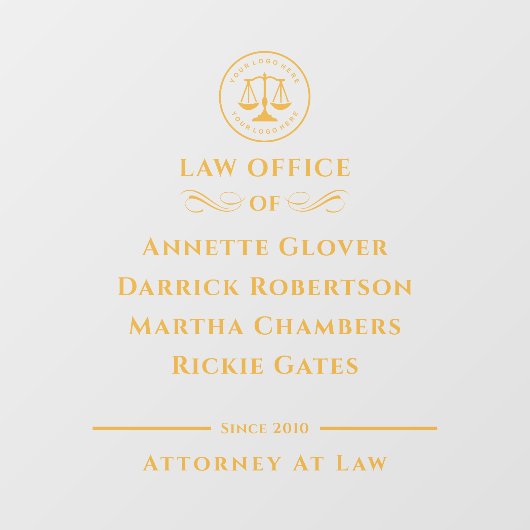 Rechtsanwaltsgeschäft | Law Office Black Gold Fensteraufkleber (Blatt)