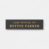 Rechtsanwaltsgeschäft | Law Office Black Gold Türschild (Vorderseite )