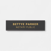 Rechtsanwaltsgeschäft | Notar Public Black Gold Türschild (Vorderseite )