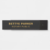 Rechtsanwaltsgeschäft | Notar Public Black Gold Türschild (Vorderseite )