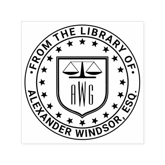 Rechtsanwaltskala #3 Juristische Bibliothek Permastempel (Design)