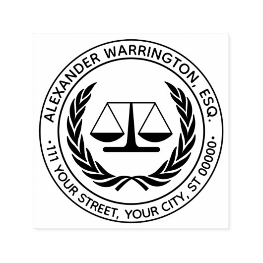 Rechtsanwaltskala #4 Rechtsname Anschrift Permastempel (Design)