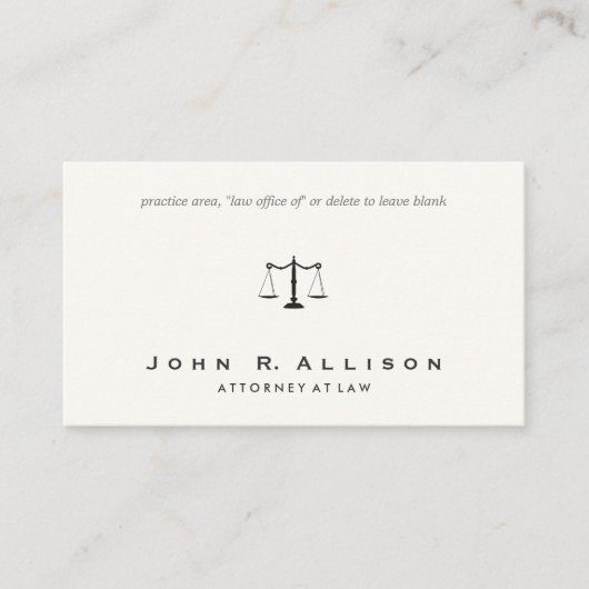 Rechtsanwaltskala Visitenkarte (Vorderseite)