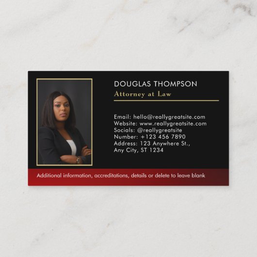 Rechtsanwaltskanzlei Foto Modernes Beruflich Visitenkarte (Rückseite)