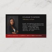 Rechtsanwaltskanzlei Foto Modernes Beruflich Visitenkarte (Rückseite)