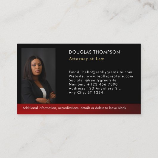 Rechtsanwaltskanzlei Foto Modernes Beruflich Visitenkarte (Rückseite)