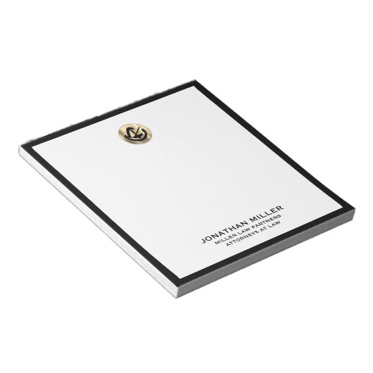 Rechtsanwaltskanzlei für berufliches Gold-Logo Notizblock (angewinkelt)
