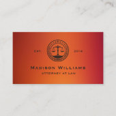 Rechtsanwaltskanzlei für Rotes Orange-rosa Monogra Visitenkarte (Vorderseite)