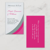 Rechtsanwaltskanzlei mit Firmenkarte in heißen Ros Visitenkarte (Vorne/Hinten)