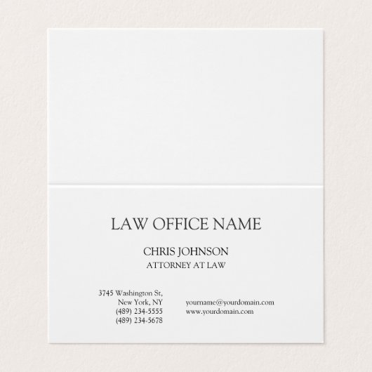 Rechtsanwaltskanzlei mit Rechtsanwaltskarte Visitenkarten (Außenseite Aufgefaltet)