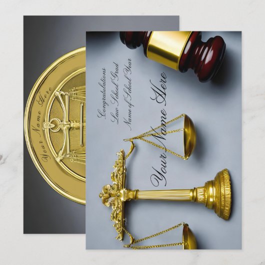 Rechtsanwaltskanzlei personalisierbare Gratulation Einladung (Vorne/Hinten)