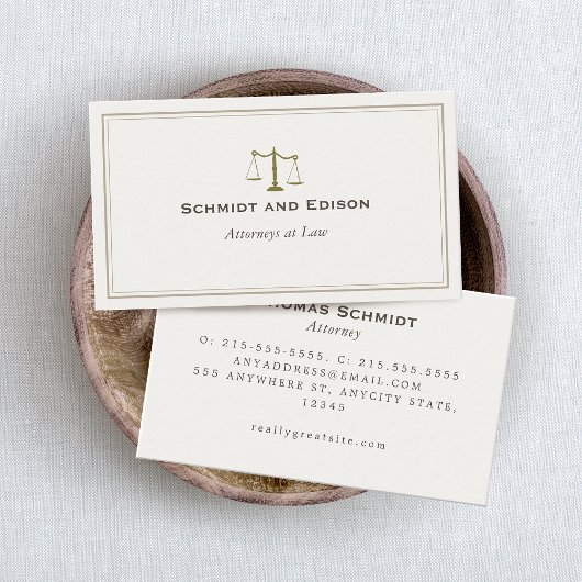 Rechtsanwaltskanzlei Unausgeglichene Skala Visitenkarte