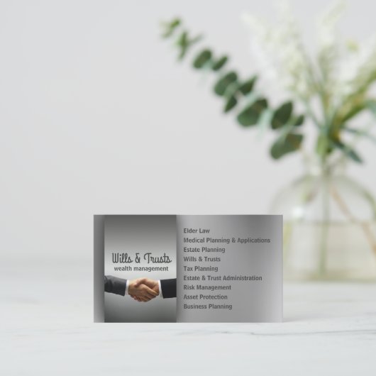 Rechtsanwaltskanzlei Wills & Trusts Anwaltskanzlei Visitenkarte (Stehend Vorderseite)