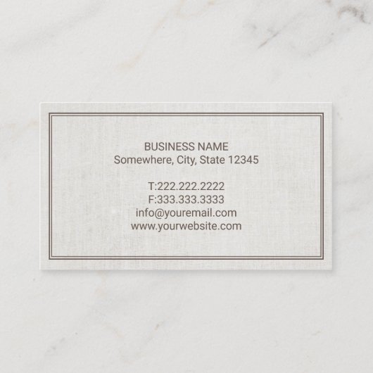 Rechtsanwaltsklassy Law Scale Elegante Linen Visitenkarte (Rückseite)