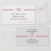 Rechtsanwaltsluxusstreifen und rosa visitenkarte (Vorne/Hinten)