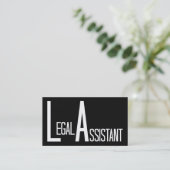 Rechtsassistent Black Simple Business Card Visitenkarte (Stehend Vorderseite)