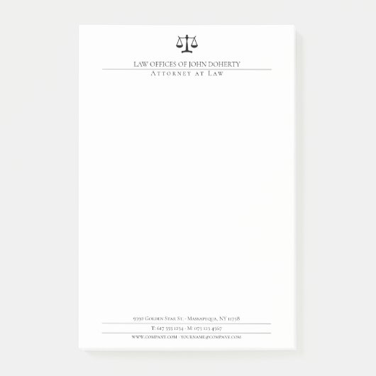 RECHTSBEAMT | elegant Post-it Klebezettel (Vorderseite)