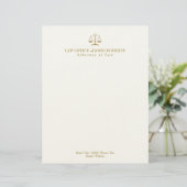 RECHTSBEAMT | Elegantes Gold Briefbogen (Stehend Vorderseite)