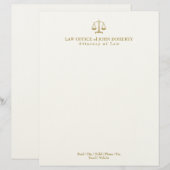 RECHTSBEAMT | Elegantes Gold Briefbogen (Vorne/Hinten)