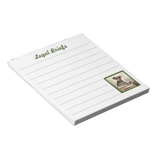 Rechtsbeschreibungen mit Puppy Companion Notepad Notizblock (angewinkelt)
