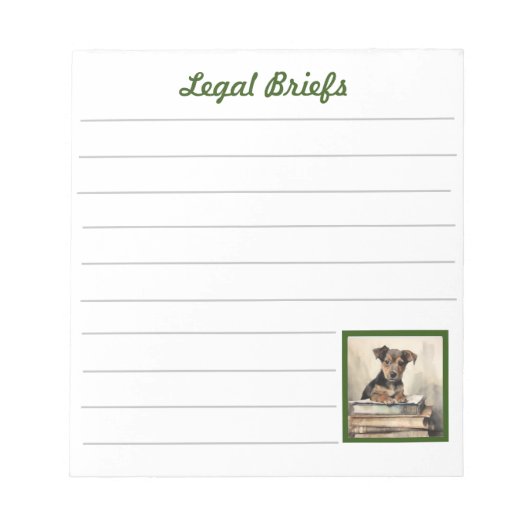 Rechtsbeschreibungen mit Puppy Companion Notepad Notizblock (Vorderseite)