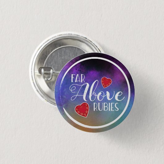 Rechtschaffene Frau der Sprichwort-31 weit über Button (Vorne & Hinten)