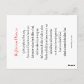 Rechtschaffene Phineas-Gebetskarte Postkarte (Rückseite)