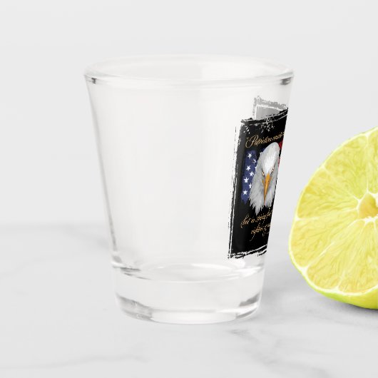 Rechtschaffener Patriotismus Schnapsglas (Links)