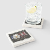 Rechtschaffener Patriotismus Steinuntersetzer (Seitenansicht)