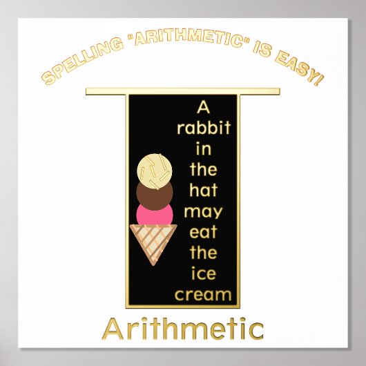 Rechtschreibende Arithmetische Zauberhut Eiscreme  Foliendrucke (Vorderseite)