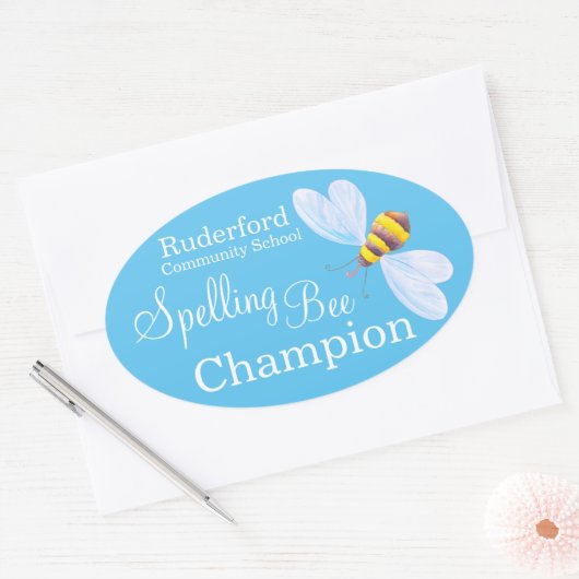 Rechtschreibende Bienenmeister personalisierte Sch Ovaler Aufkleber (Umschlag)