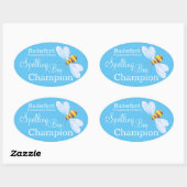 Rechtschreibende Bienenmeister personalisierte Sch Ovaler Aufkleber (Blatt)