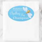 Rechtschreibende Bienenmeister personalisierte Sch Ovaler Aufkleber (Tasche)