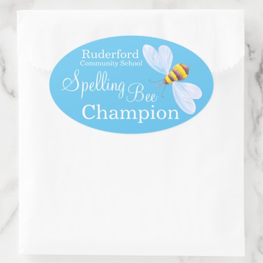 Rechtschreibende Bienenmeister personalisierte Sch Ovaler Aufkleber (Tasche)