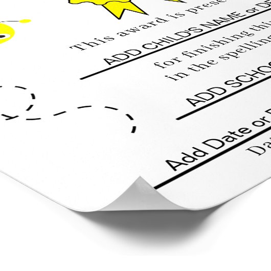 Rechtschreibprüfung für Kinder Poster (Ecke)