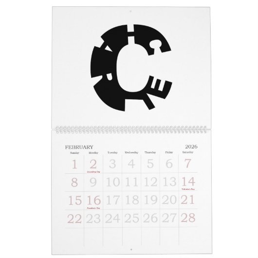 Rechtschreibung Alphabet 24 Monate Kalender (Feb 2026)