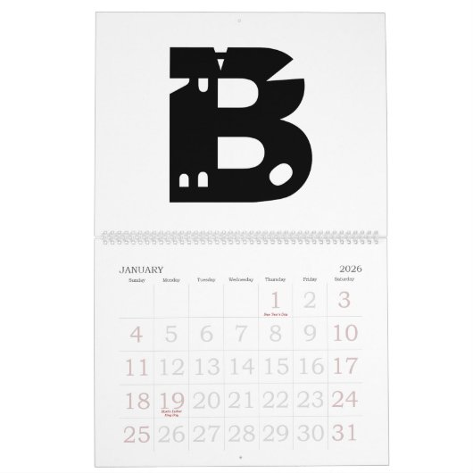 Rechtschreibung Alphabet 24 Monate Kalender (Jan 2026)