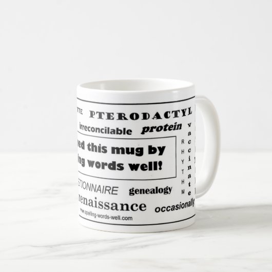 Rechtschreibung der Preis-Tasse Kaffeetasse (VorderseiteRechts)