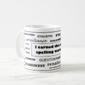 Rechtschreibung der Preis-Tasse Kaffeetasse (Vorderseite Links)