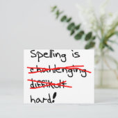 Rechtschreibung ist hart postkarte (Stehend Vorderseite)