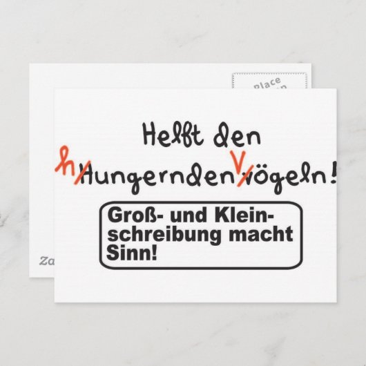 Rechtschreibung Postkarte (Vorne/Hinten)