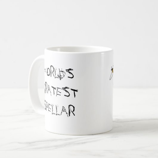 Rechtschreibungs-Bienen-Meister-Tasse Kaffeetasse (Vorderseite Links)