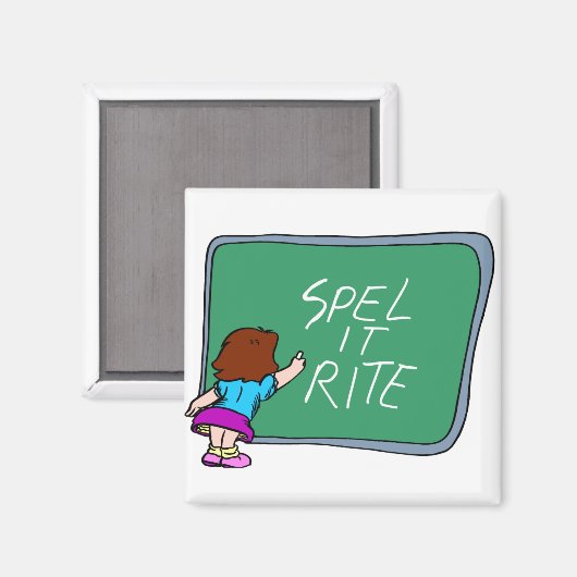 Rechtschreibunterricht auf der Tafel Magnet (Vorderseite/Rückseite)