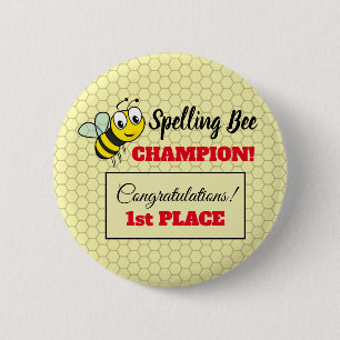 Rechtschreibwettbewerb Bee Award Champion School Button