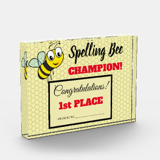 Rechtschreibwettbewerb Bee Award Champion School Fotoblock