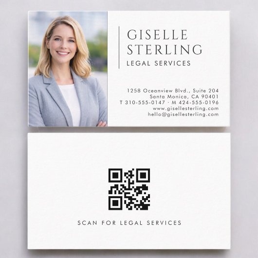Rechtsdienstleistungen Foto-QR-Code Visitenkarte